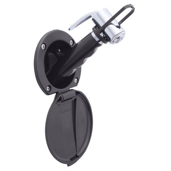 Recessed Shower Black Cup & Lid, Hammer-Head Black Sprayer, 6' Stainless Steel Hose image number 0