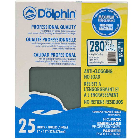 Pro Grade Sandpaper Sheets, 280 Grit, 25-Pack image number 0