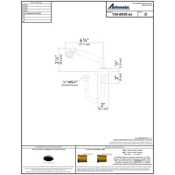 Deck-Mount Sprayer Classic Warm White Sprayer, 10' White Rubber Hose, Low Profile Holder image number 3