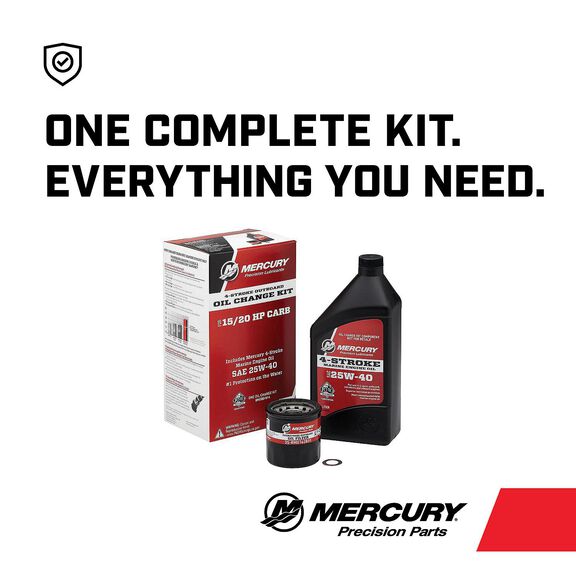 Mercury 8M0081914 SAE 25W-40 4-Stroke Outboard Oil Change Kit for Mercury 15/20hp Carbureted Outboards image number 1