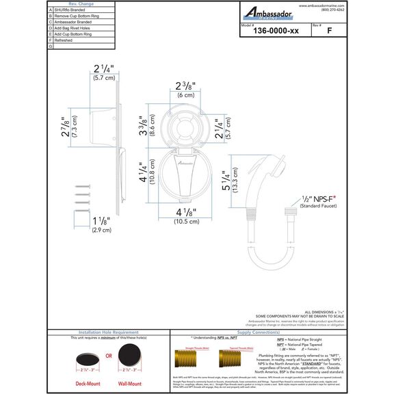 Recessed Shower- Arctic White Cup & Lid, Small Arctic White Sprayer, 6' White Rubber Hose image number 2