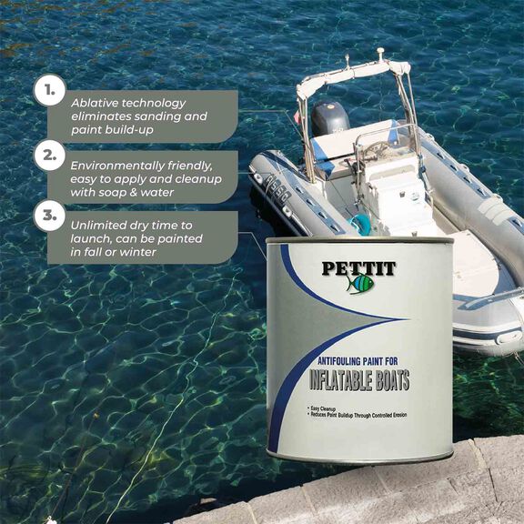 Inflatable Boat Antifouling Paint, Black, Quart (Not for Sale in California) image number 1