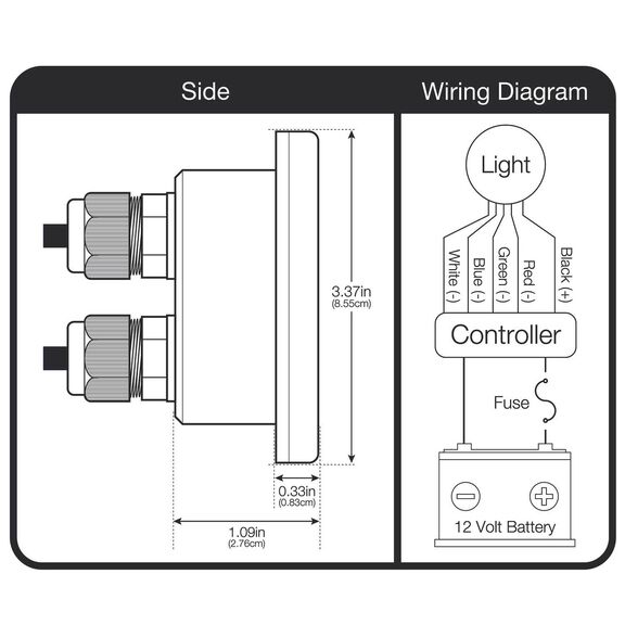 Helm Mount LED RGBW Controller, Water Resistant, Touch Sensitive, Multifunction image number 3