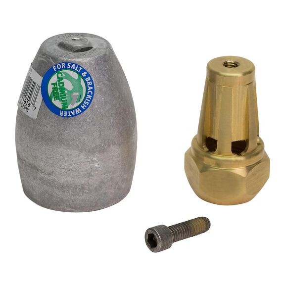 Quicksilver 809666A02 Aluminum Anode Kit for Prop Nut on Bravo III Drives image number 0
