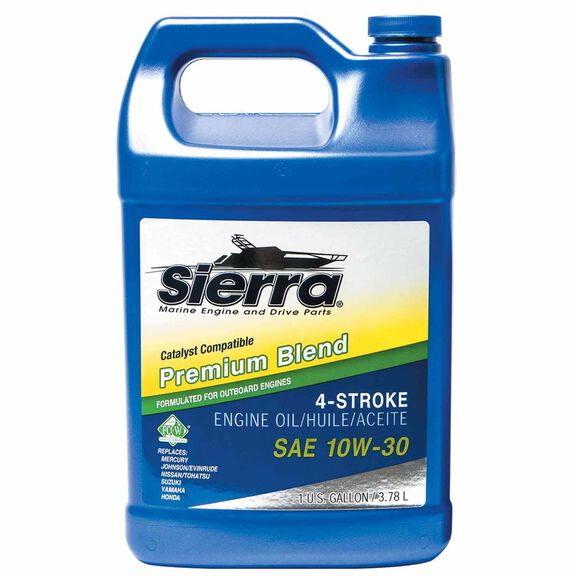Sierra 10W-30 4 Stroke Conventional Marine Engine Oil, Catalyst Compatible, 1 Gallon image number 0
