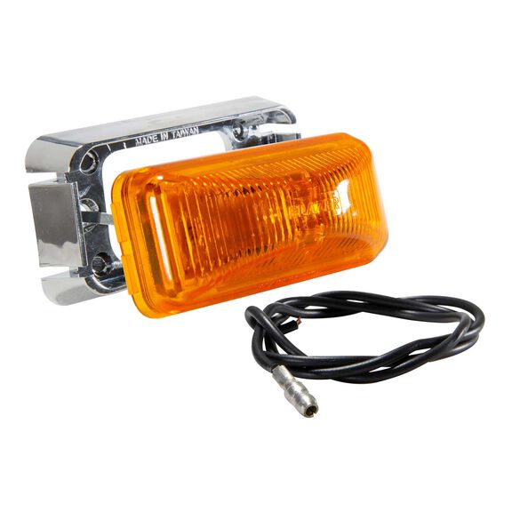 2 1/2" LED Sealed Rectangular Clearance/Side Marker Trailer Light Kit with Reflex, Amber image number 1