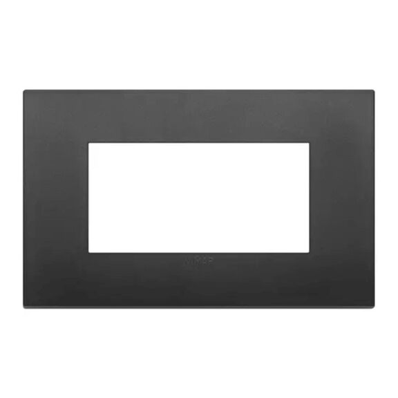 Vimar Arke 4-Module Classic Cover Plate, Technopolymer, Black image number 0