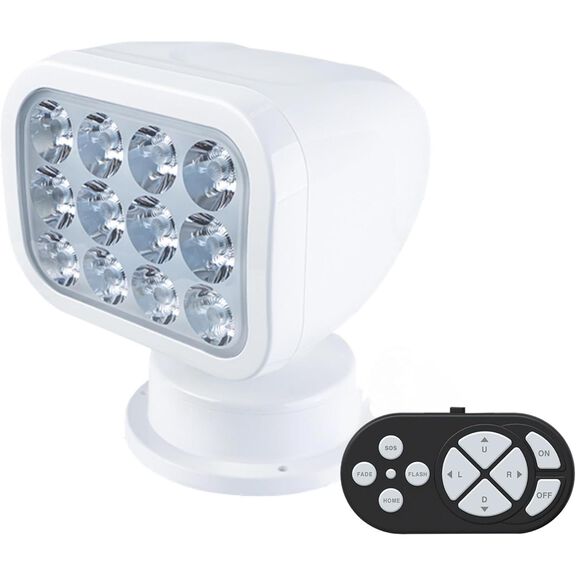 SEAFLO 360&deg; Rotating Remote Control LED Searchlight, 10-30V DC, 2700 Lumens, Wireless Remote, White image number 0
