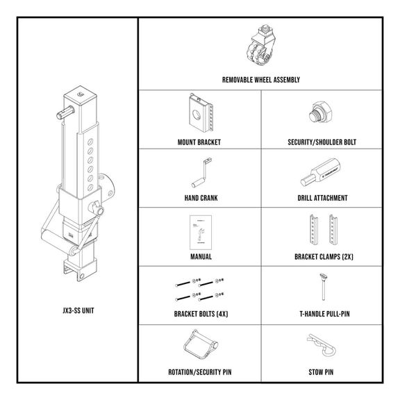 JX3-SS 3,000 lb Side Mount Drill Jack image number 8