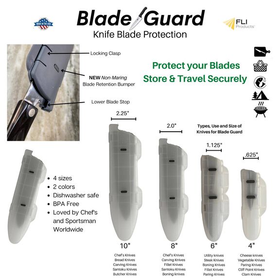 Blade Guard&reg; 4-Pack Knife Edge Protectors & Blade Covers, 4", 6", 8", 10", Blue image number 1