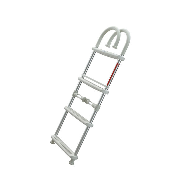 4-Step Gunwale-Mount Boarding Ladder, 7" Hook, White Steps image number 2