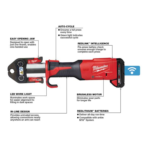 M18&trade; FORCE LOGIC&trade; Press Tool with ONE-KEY&trade; with 1/2"-2" CTS Jaws image number 1