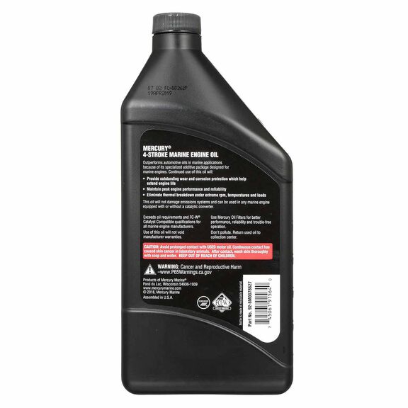 Mercury 25W-40 4-Stroke Marine Engine Oil, 1 Quart image number 1