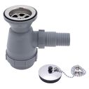2" Drain, Trap Sink Drain, 1-1/4" & 1-1/2" Hose Barb, w/Chain Stopper Ultra-Mirror Finish image number 0
