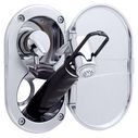 Aidack Transom Shower Hot/Cold Mixer, Chrome Cup & Lid, Hammer-Head Black Sprayer, 6' Stainless Steel Hose, Chrome Aidack Handle image number 2