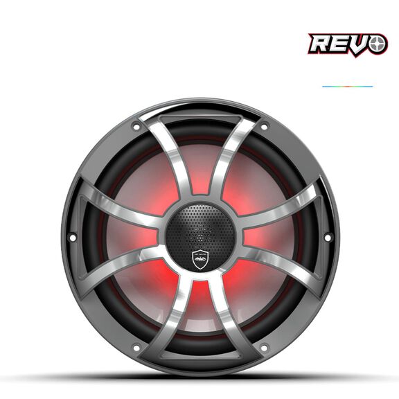Wet Sounds REVO CX-10 XS-G-SS S2 10-inch High Output Component Style Coaxial Speakers with XS-Gunmetal Stainless Steel RGB Grilles image number 1