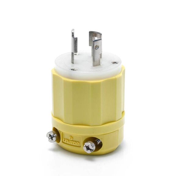 20 Amp 125 Volt Locking Plug, Industrial Grade, Grounding, Corrosion-Resistant, NEMA L5-20P, 2P, 3W image number 0