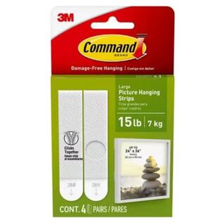 Command&trade; 15 Lb White Picture Hanging Strips, 4-Pack