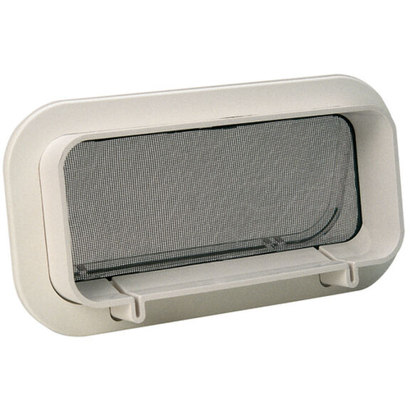5"W x 12"L Rain Drain Opening Port, 7-3/4" x 14-5/8" Flange, Clear Lens image number 0