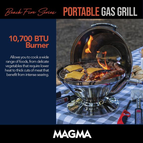 15" Beach Fire Gas Grill, Midnight Blue image number 6