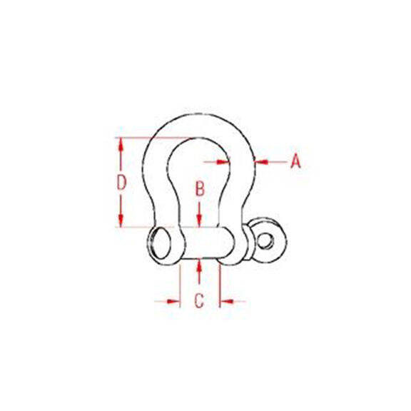 3/16" Stainless Steel Bow Shackle with Screw Pin image number 1