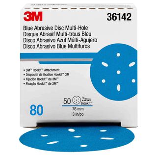 Hookit&trade; 3" Multi-hole Blue Abrasive Discs