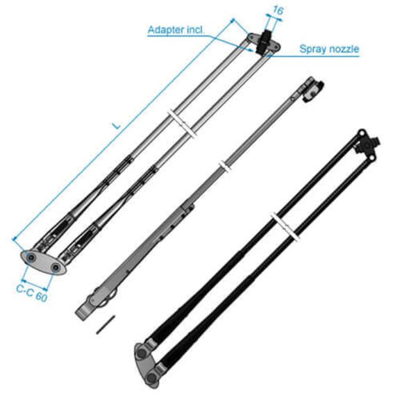 Roca W50 Wiper Arm - Heavy Duty Telescopic Adjustable image number 0