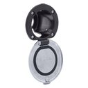 Recessed Cup & Lid Set Stainless Steel Lid w/Gasket / Plastic Cup Black image number 6