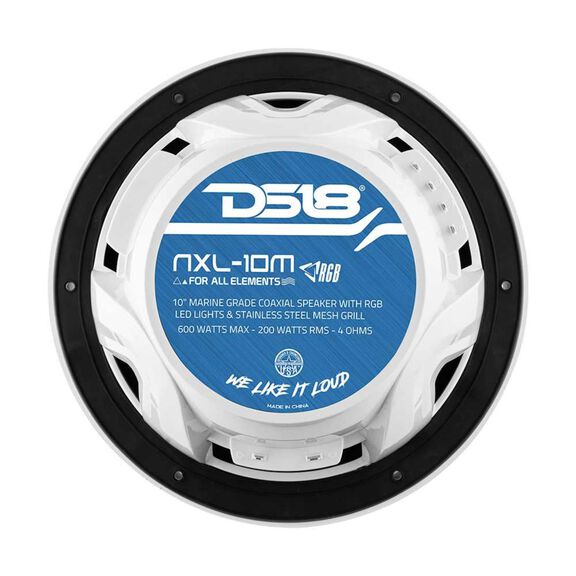 HYDRO 10" 2-Way Marine Speakers with Bullet Tweeter and Integrated RGB LED Lights, White image number 5