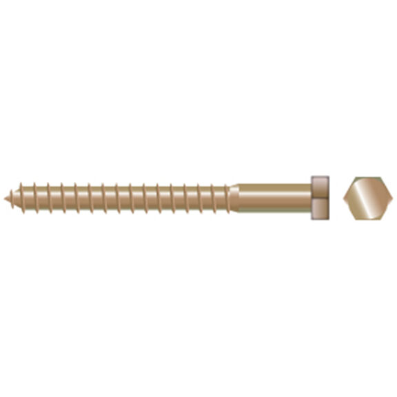 3/8" X 1 1/2" Silicon Bronze Socket Lag Screws, 10-Pack image number 0