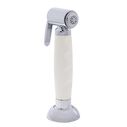 Deck-Mount Sprayer Hammer-Head Warm White Sprayer, 10' White Rubber Hose, Elite Holder image number 0