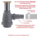 1-3/4" Drain, Touch Trap Sink Drain with Cover no Overflow, 1-1/4" & 1-1/2" Hose Barb Chrome image number 5