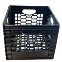 24 Quart Heavy-Duty Black Milk Crates for Storage, Organization, 18.75" x 13" x 11", 3-Pack image number 1