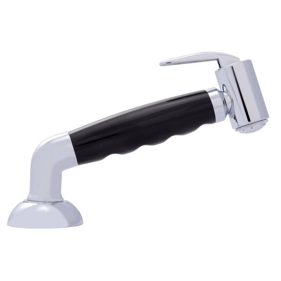 Deck-Mount Sprayer Hammer-Head Black Sprayer w/Elbow, 6' Black Rubber Hose, Elite Holder image number 2