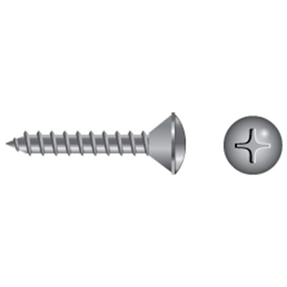#14 X 2" Stainless Steel Phillips Oval-Head Tapping Screws, 50-Pack image number 0