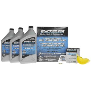 25W-40 Oil Change Kit for 4-stroke 40hp, 50hp and 60hp Mercury Outboards