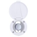 Aidack Recessed Control Valve Hot/Cold Mixer, Arctic White Cup & Lid, Chrome Aidack Handle image number 1
