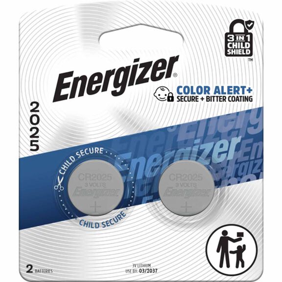Energizer 2025 Batteries, 3V Lithium Coin Batteries, 2-Pack image number 0
