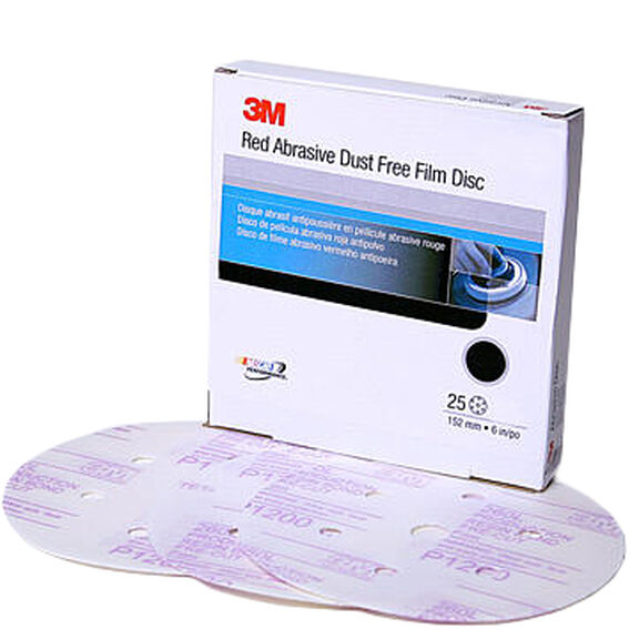 6" Red Abrasive Finishing Film Stikit&trade; Disc, P1200, (25) image number 0
