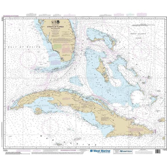 Maptech&reg; NOAA Recreational Waterproof Chart-Straits of Florida and Approaches, 11013 image number 0