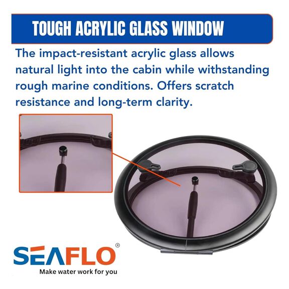 SEAFLO 02-Series 19" Black Aluminum Circular Deck Hatch image number 4