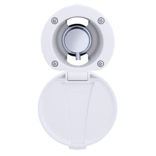 Aidack Recessed Control Valve Hot/Cold Mixer, Arctic White Cup & Lid, Chrome Aidack Handle