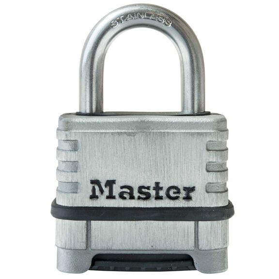 2 1/4in (57mm) Wide Stainless Steel Padlock with 1 1/16in (27mm) Shackle, Set Your Own Combination image number 0