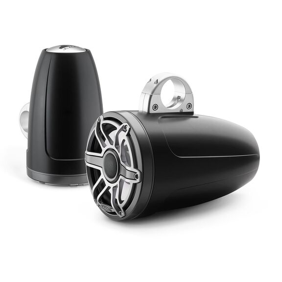 M6-880ETXv3-Sb-S-GmTi-i 8.8" Enclosed Marine Coaxial Speaker System, Satin Black, Gunmetal and Titanium Sport Grille with RGB LED Lighting image number 5