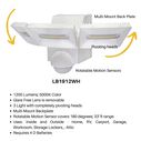 IQ America Battery Operated LED Indoor/Outdoor Motion Security Flood Light, 1200 Lumens image number 2