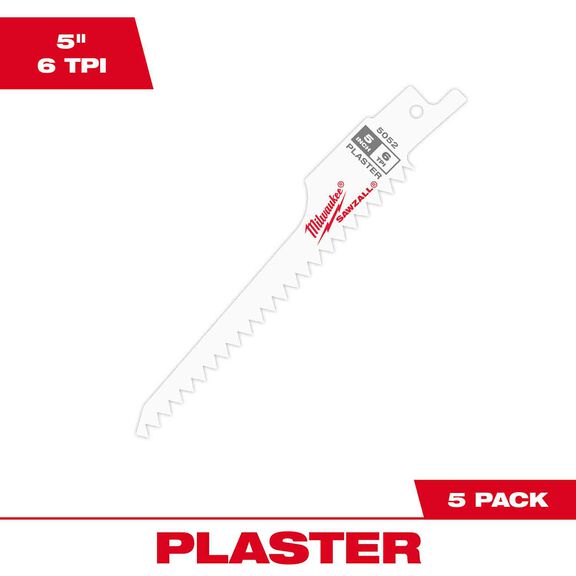 5" 6 TPI Plaster SAWZALL&reg; Blades, 5 Pack image number 0