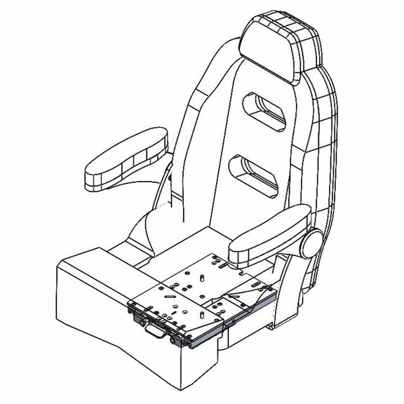Low Profile Adjustable Seat Slide 13" x 10" with Detachable Mount image number 1