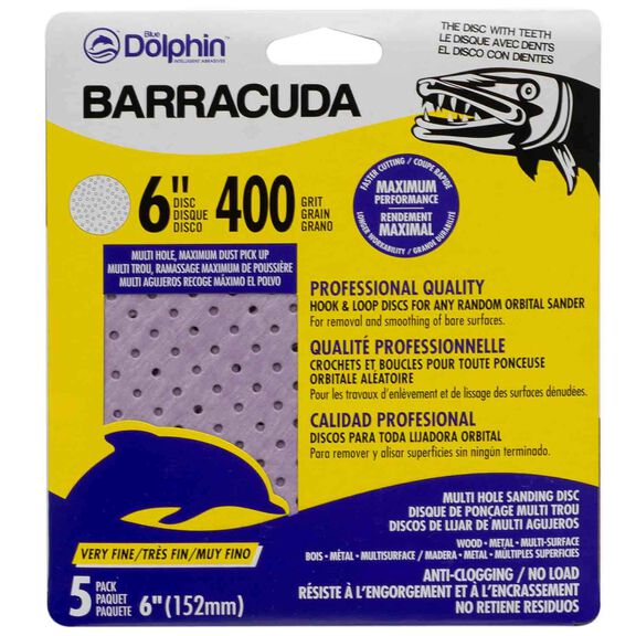 Barracuda 6" Pro Quality Sanding Discs, 400 Grit, 5-Pack image number 0