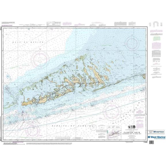 Maptech&reg; NOAA Recreational Waterproof Chart-Florida Keys Sombrero Key to Sand Key, 11442 image number 0
