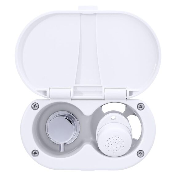 Aidack Transom Shower Hot/Cold Mixer, Arctic White Cup & Lid, Small Arctic White Sprayer, 6' Stainless Steel Hose, Chrome Aidack Handle image number 3